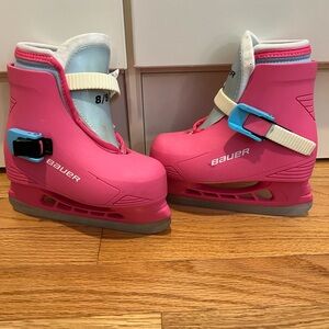 Bauer Kids Pink and Blue Ice Skates
